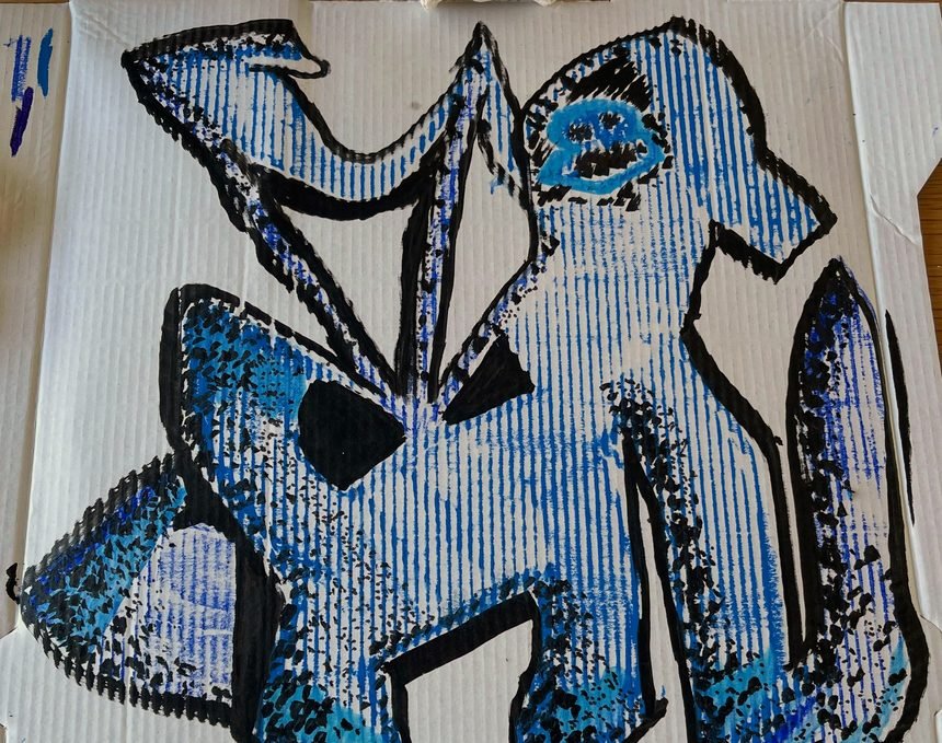 showpony — acryl & oliepastel op karton